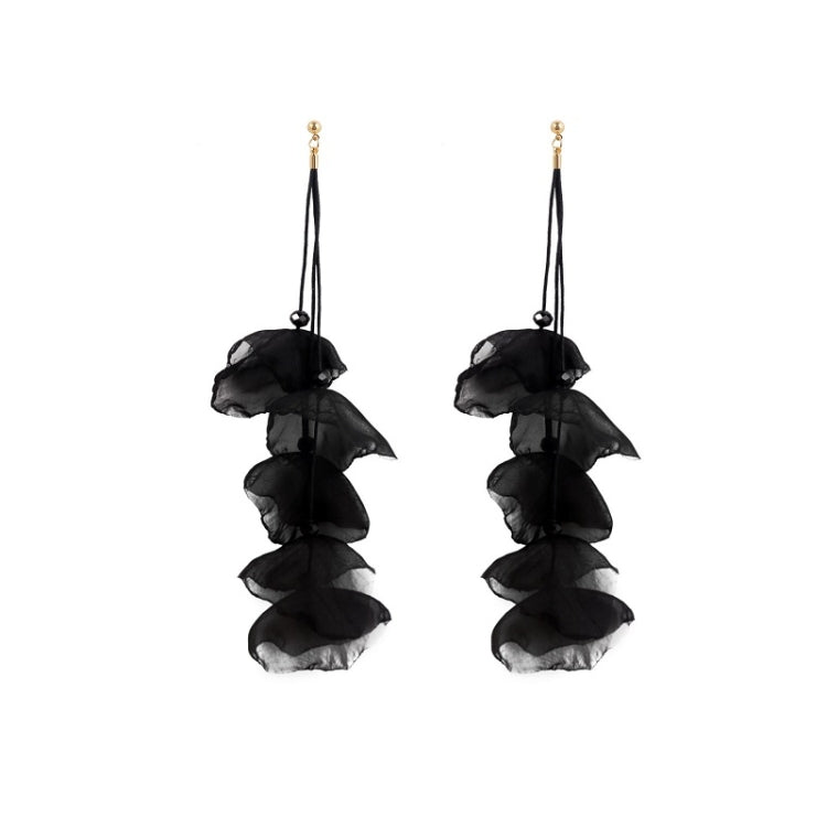 Long Exaggerated Fabric Art Handmade Petal Earrings, E1908-21 Blue, E1908-22 Yellow, E1908-23 Red, E1908-24 Pink, E1908-25 Black, E1908-26 White, E1908-27 Blue, E1908-28 Red, E1908-29 Black, E1908-30 Yellow, E1908-31 Pink, E1908-32 White, E1908-33 Blac...