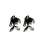 Long Exaggerated Fabric Art Handmade Petal Earrings, E1908-21 Blue, E1908-22 Yellow, E1908-23 Red, E1908-24 Pink, E1908-25 Black, E1908-26 White, E1908-27 Blue, E1908-28 Red, E1908-29 Black, E1908-30 Yellow, E1908-31 Pink, E1908-32 White, E1908-33 Blac...
