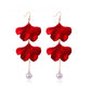 Long Exaggerated Fabric Art Handmade Petal Earrings, E1908-21 Blue, E1908-22 Yellow, E1908-23 Red, E1908-24 Pink, E1908-25 Black, E1908-26 White, E1908-27 Blue, E1908-28 Red, E1908-29 Black, E1908-30 Yellow, E1908-31 Pink, E1908-32 White, E1908-33 Blac...