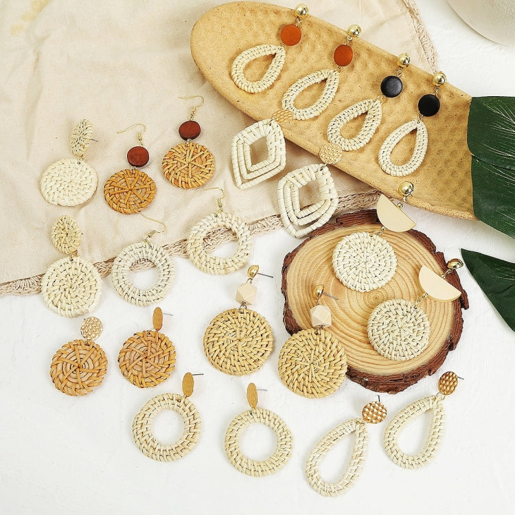 Bamboo Vine Handmade Woven Earrings Bosomia Style Earrings, E2002-1 Ear Hook Circle, E2002-2 Black Frame, E2002-3 Yellow Frame, E2002-4 Blue Frame, E2002-5 Knock Pattern Circle, E2002-6 Knock Pattern Deep Cake, E2002-7 Knock Pattern Water Drop         ...