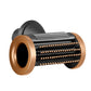 Copper nickel and dark gray smooth flyaway nozzle attachment with comb-like bristle rows