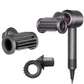 Dark gray smooth nozzle attachment set with round opening and comb-teeth cylinder