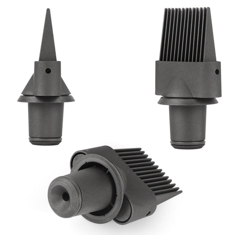 Wide tooth comb nozzle set: curved comb attachment, plus two small spare nozzles