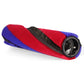 Soft velvet suction brush head angled view with red/blue roller and front drive wheel
