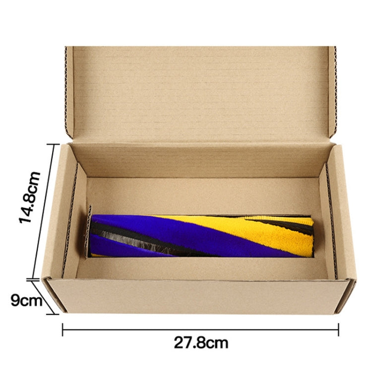 Soft velvet suction brush head in retail box with yellow and blue roller