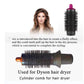 Cylinder comb hair dryer attachment with rose-red cap and black bristles