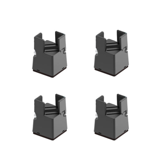 4-pack adjustable furniture heightening clip feet, black, with top support pads