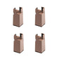 4-pack adjustable furniture heightening clip feet, light brown, with top support pads