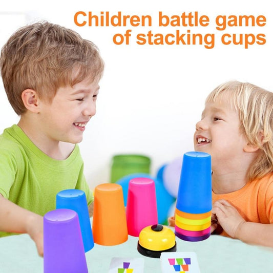 Mixed Colors Quick Stack Cups Speed Training Sports Stacking Cups With Card,Spec:, Single Person, Double  Person