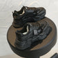 Black chunky lace-up sports shoes with padded collar and thick rubber sole