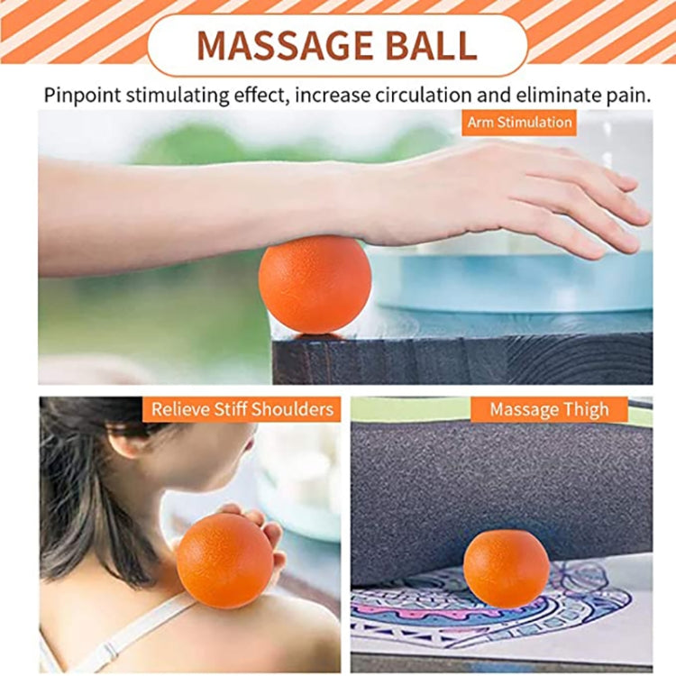 Orange massage ball for shoulder and arm tension relief
