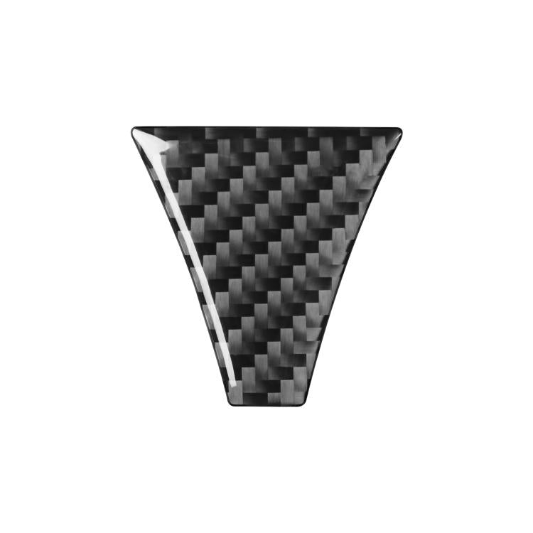 Black carbon-fiber triangular grille decorative sticker with silver striped edges
