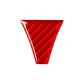 Red carbon-fiber triangular grille decorative sticker with silver striped edges