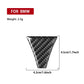 Black carbon-fiber triangular grille sticker, approx. 4.2cm wide and 4.5cm tall