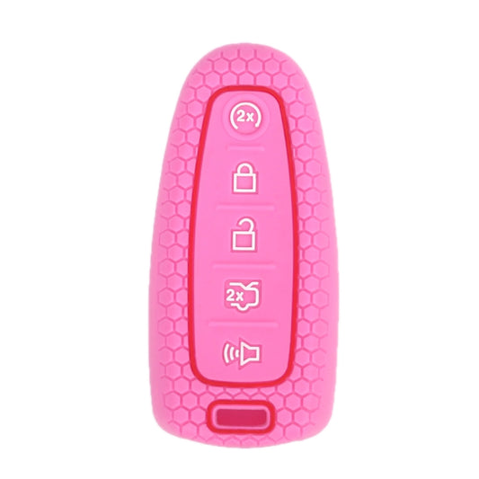 For Ford Edge/Explorer 2pcs 5-Button Key Silicone Case, Black, Red, Pink, Sea Blue
