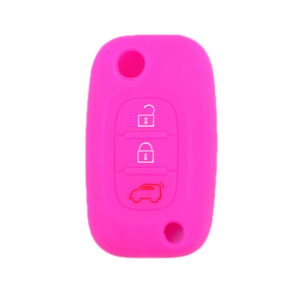 Pink silicone smart key case for Mercedes-Benz Smart, with key fob button cutouts