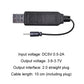 USB to barrel charging cable with inline controller and DC plug leads