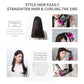 Vented straight nozzle attachment mounted on hair dryer for straight styling