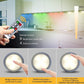 Remote-controlled circular night light with fingertip brightness level views