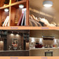 Ceiling-mounted LED night light for room corners, with soft white glow