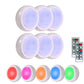 Set of six white night lights with blue glow and multiple colored light options