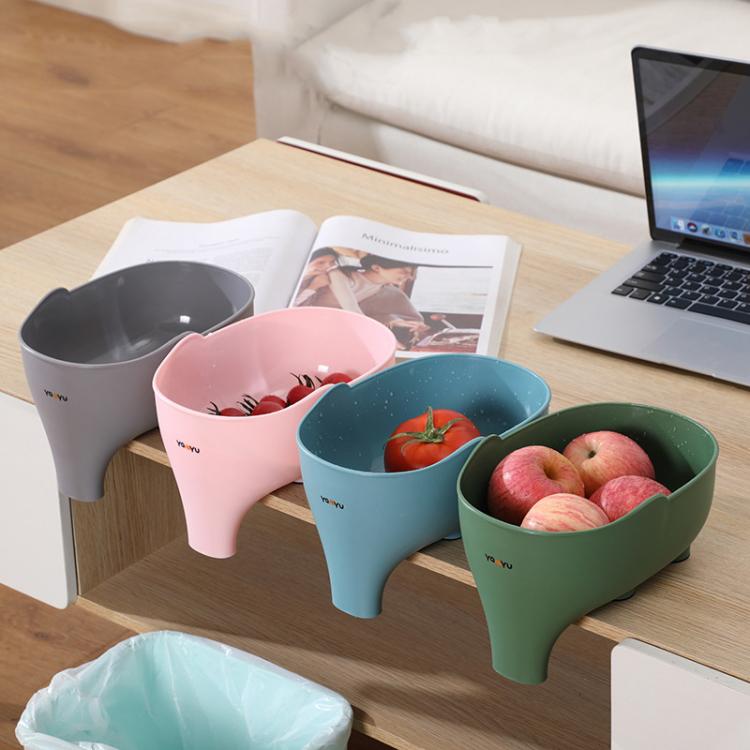 YanYU Multi-Purpose Kitchen Storage Elephant Drain Basket Household Fruit Vegetable Basket