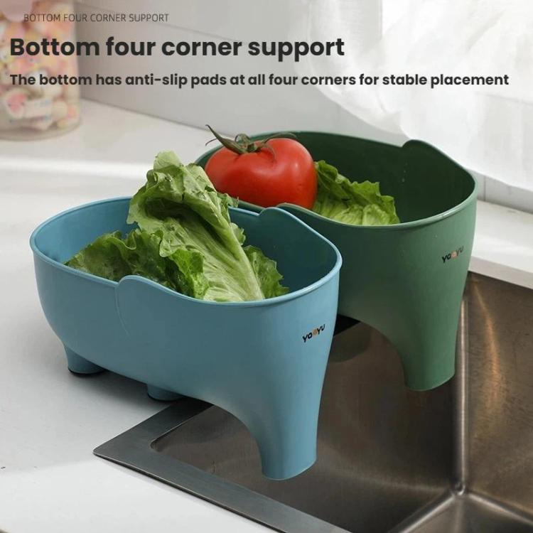 YanYU Multi-Purpose Kitchen Storage Elephant Drain Basket Household Fruit Vegetable Basket
