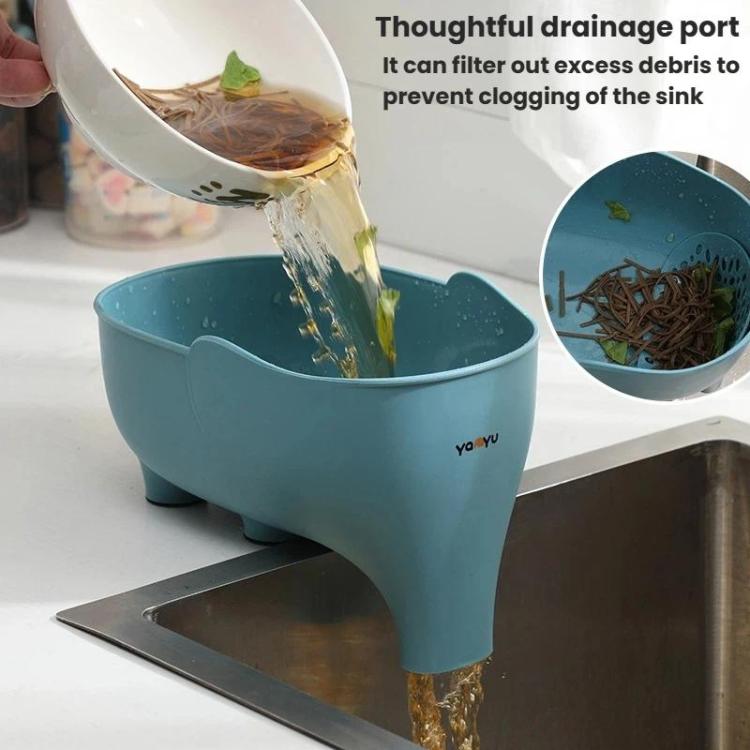 YanYU Multi-Purpose Kitchen Storage Elephant Drain Basket Household Fruit Vegetable Basket