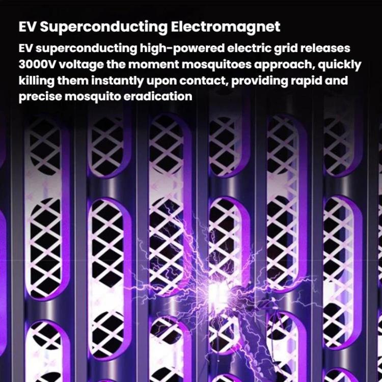 Electric mosquito killer lamp interior grid with bright purple light and metal bars