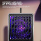 Wall-mounted mosquito lamp with purple LED glow through front grille and hanging cord