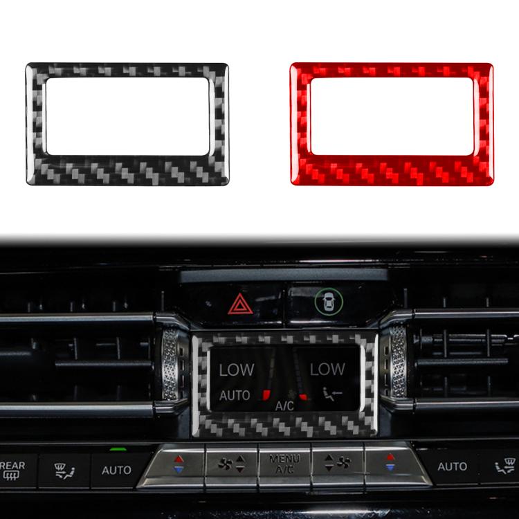 Carbon-fiber style air-con temperature display frame stickers, black and red