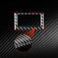 Black carbon-fiber style air-con temperature display frame sticker, close-up