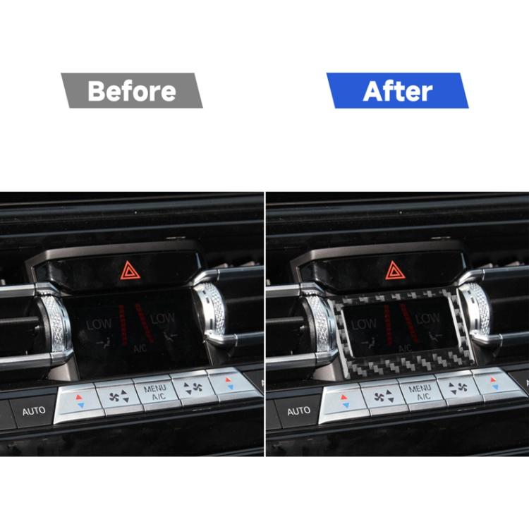 Installed black carbon-fiber style air-con temperature display frame sticker