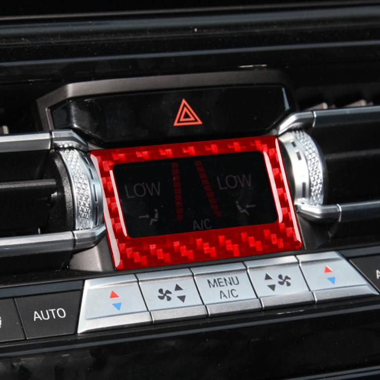 Installed red carbon-fiber style air-con temperature display frame sticker