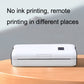 White portable thermal printer on desk, single front indicator