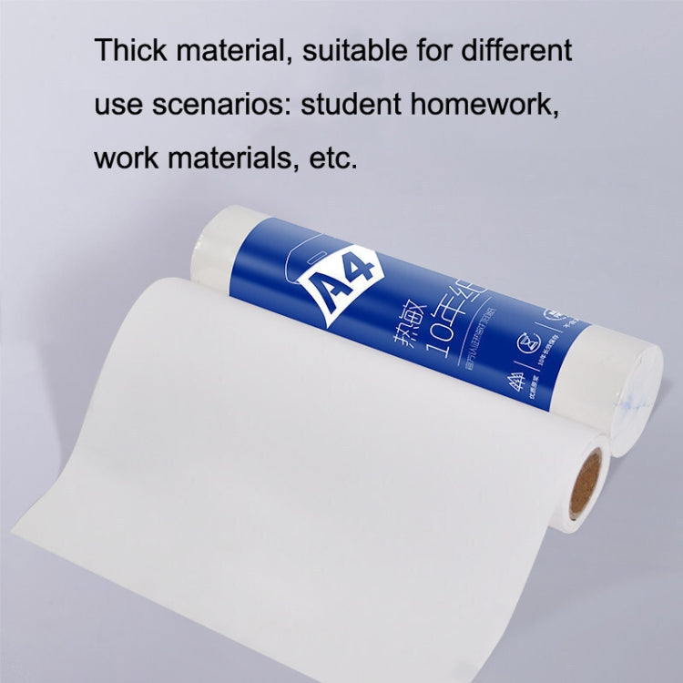 A4 thermal paper roll on backing sheet, blue label