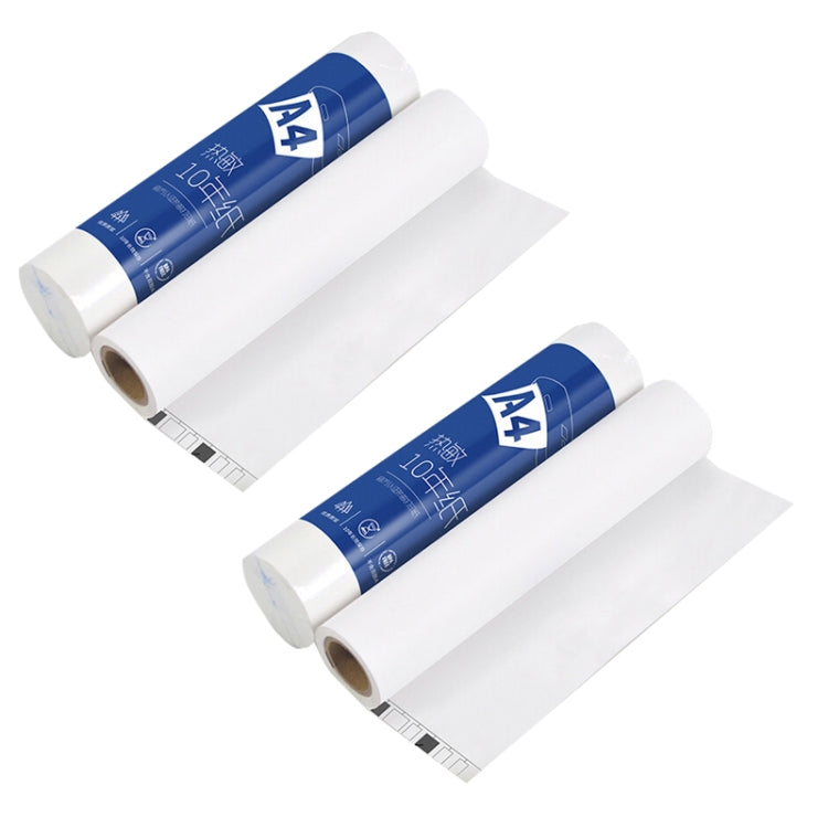 A4 thermal paper rolls set with blue label and cut strip