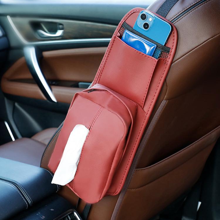 Car Seat Side Storage Pocket Hanging Leather Tissue Holder