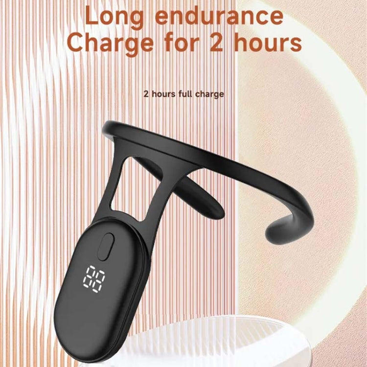 Black hanging neck posture corrector with LCD screen and control button