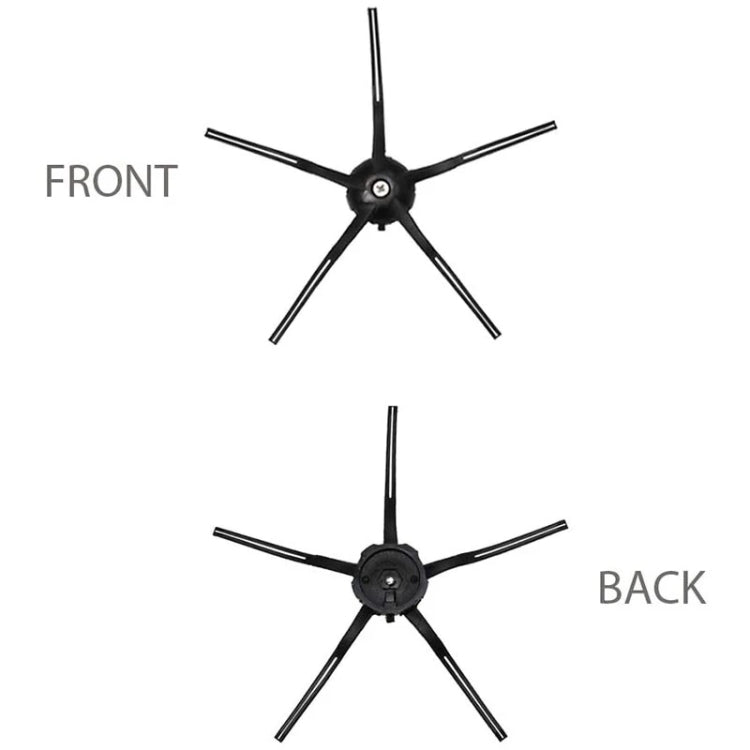 Black dual-armed side brushes for front and back positions