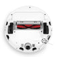 Main brush cover with red bristle roller visible on robot vacuum underside
