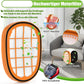 Orange-framed vacuum filter with white pleated media and matching black foam pad
