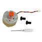 Laser distance sensor motor kit with red-orange post, screws, and clear lead