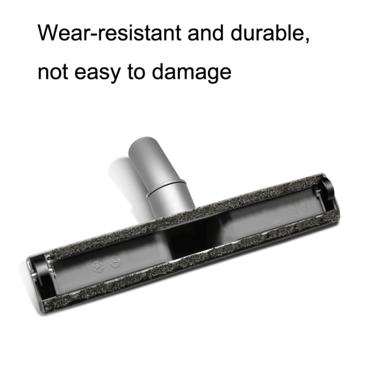 Sturdy vacuum floor brush base with dense bristles and gray mounting collar