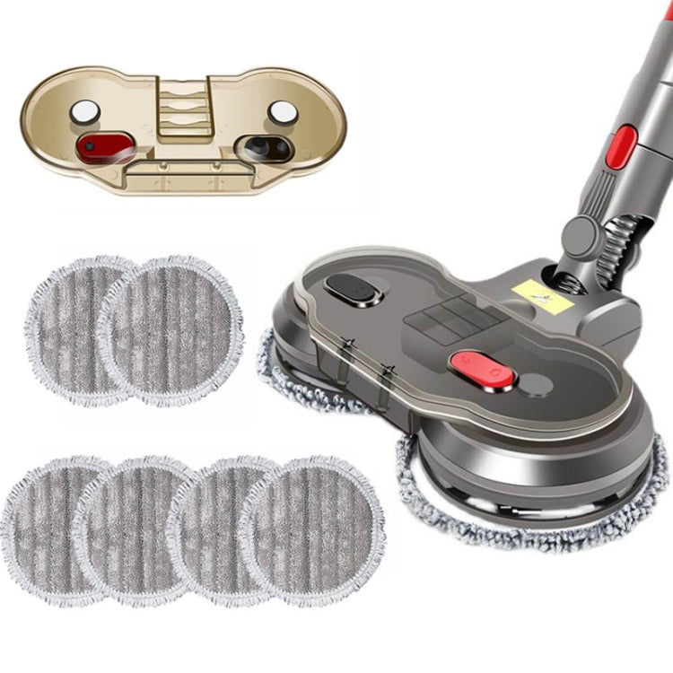 Wet/dry vacuum mopping head with gray microfiber pads and gray suction base