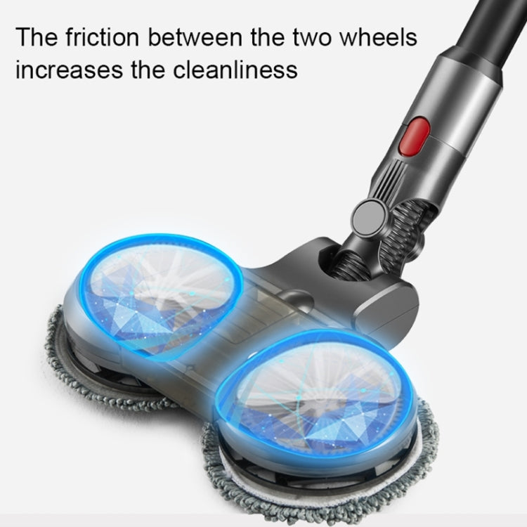 Gray vacuum mopping head with side wheels and blue LED cleaning lights