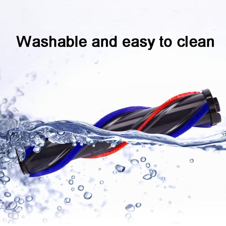 Carpet floor brush head with washable bristles and red edge cleaning channel