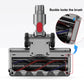 Carpet floor brush head with open roller cover and latch lock mechanism