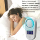 Grey ultrasonic pest repellent with glowing ring light and front control buttons