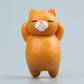 Resin cartoon cat fridge magnet ornament, orange cat with pink nose and closed-eye smile
